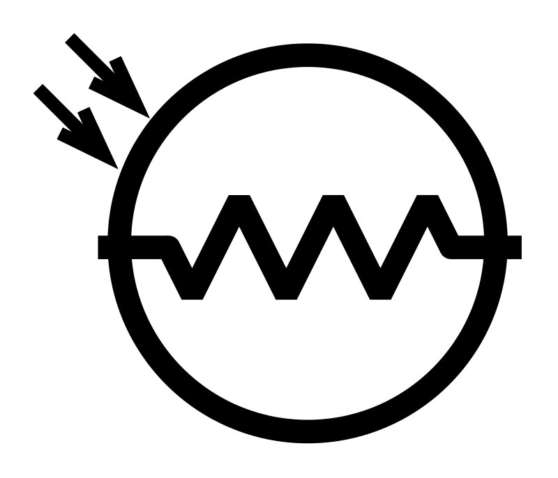 Photoresistor symbol in American Standard