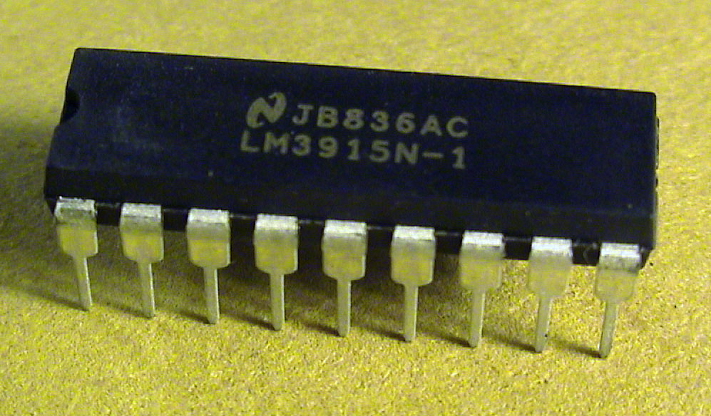 Image showing the LM3915 electronic component, which integrates on this circuit. 