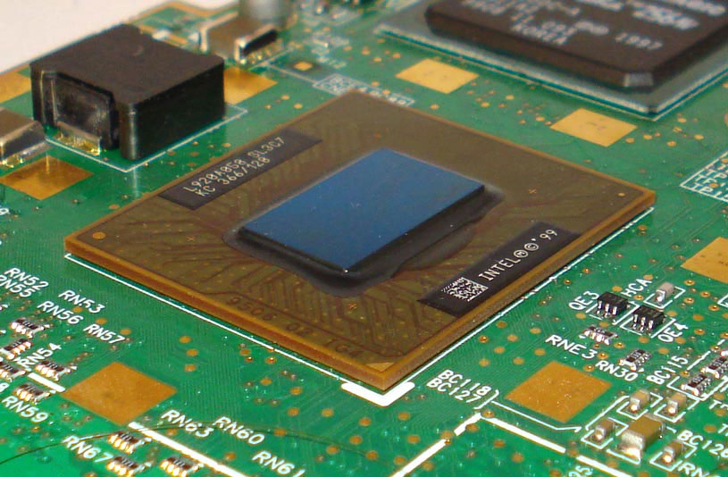 Intel Mobile Celeron in a flip-chip BGA2 package