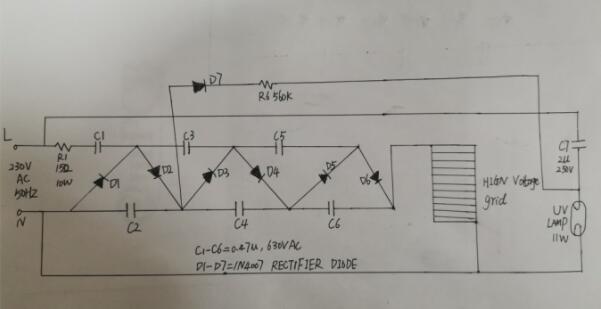 Voltage booster stage circuit diagram.