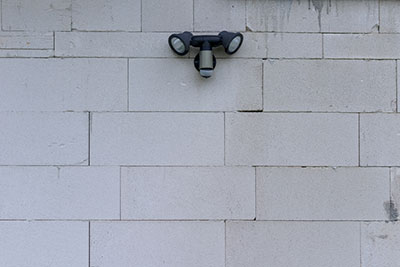 Light Sensor Switch Circuit:two external security lights with motion sensors
