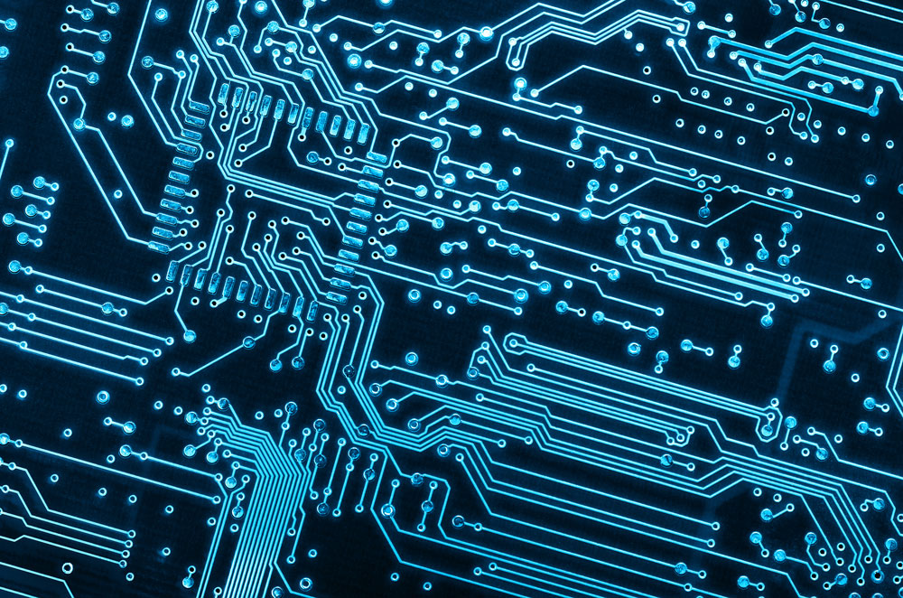 A Blue Electronic Circuit Board