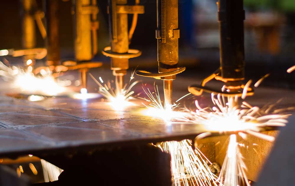 Up close Image of CNC LPG cutting