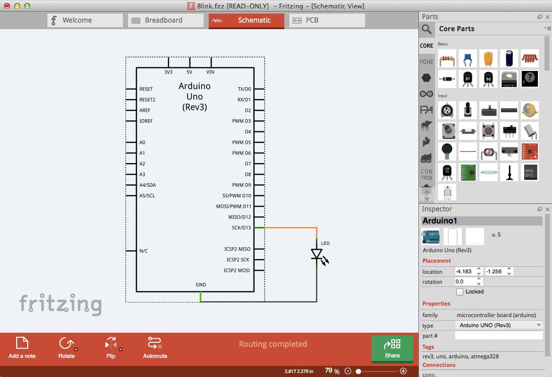 Fritzing schematic view