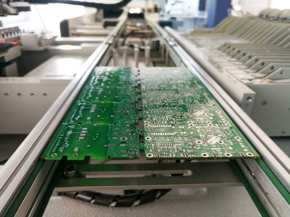 Printed circuit board without electronic components ready for the assembly process