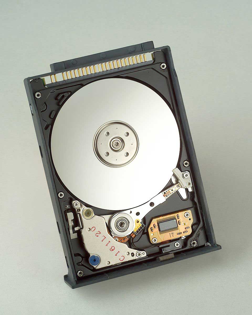 An electroless nickel coating on a hard drive