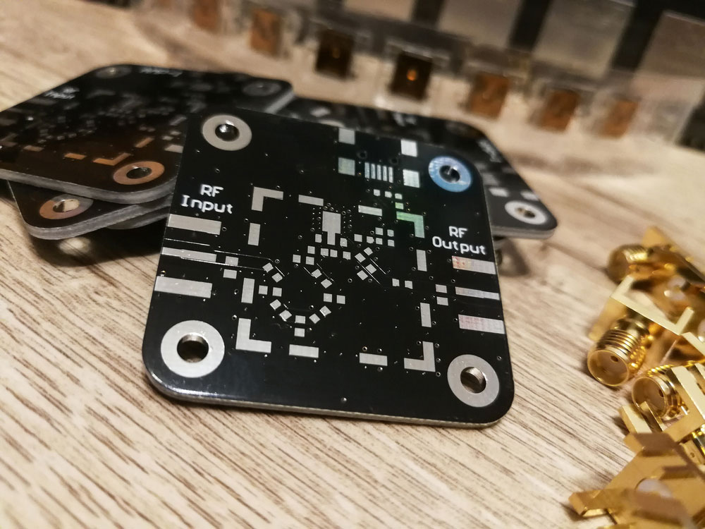 An unassembled radiofrequency PCB