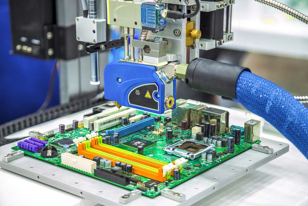 Automated hot melt glue application during PCB production