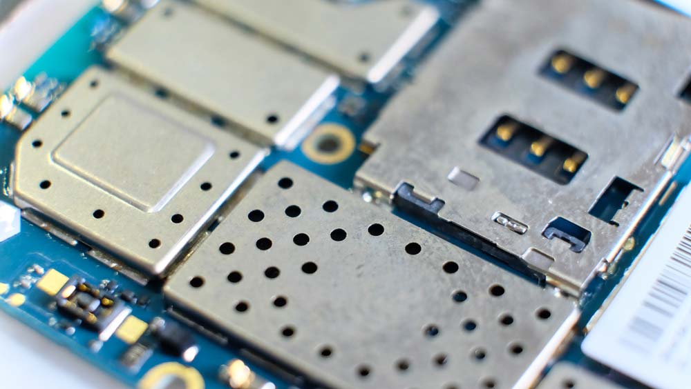 A close-up image of the frame and cover PCB shields
