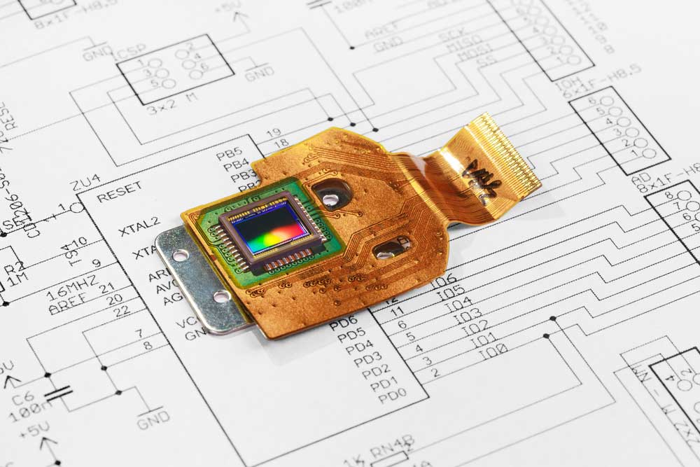 CMOS sensor on flexible printed circuit board