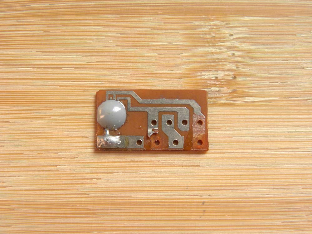 Gray-colored epoxy resin on a PCB