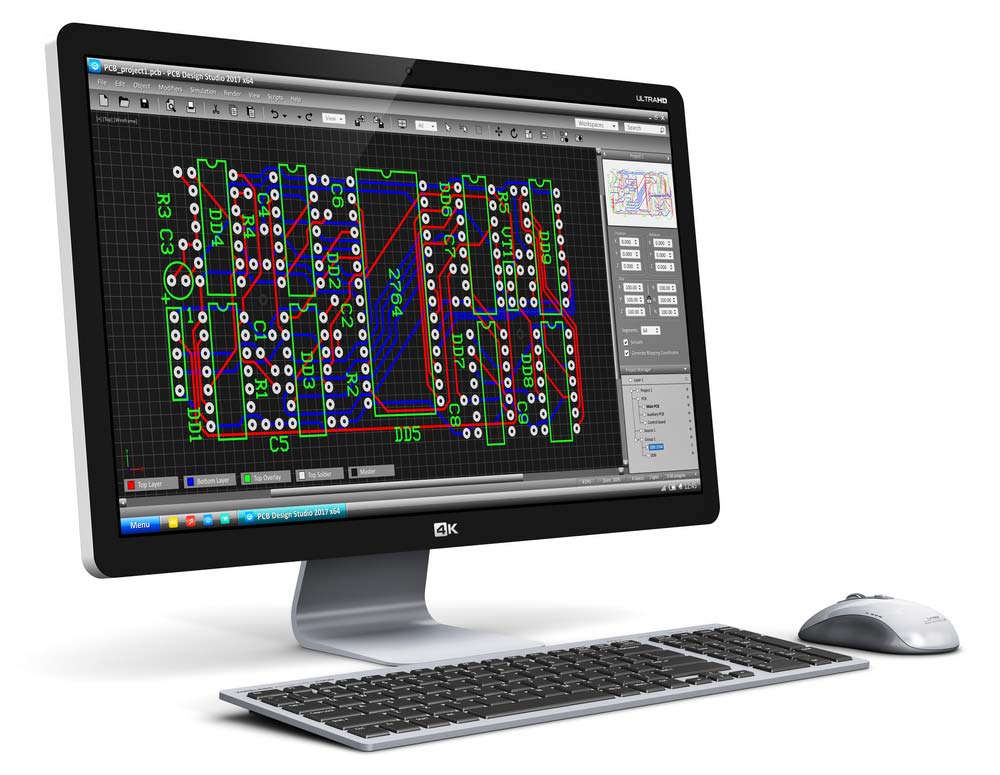PCB design using CAD software of a desktop PC