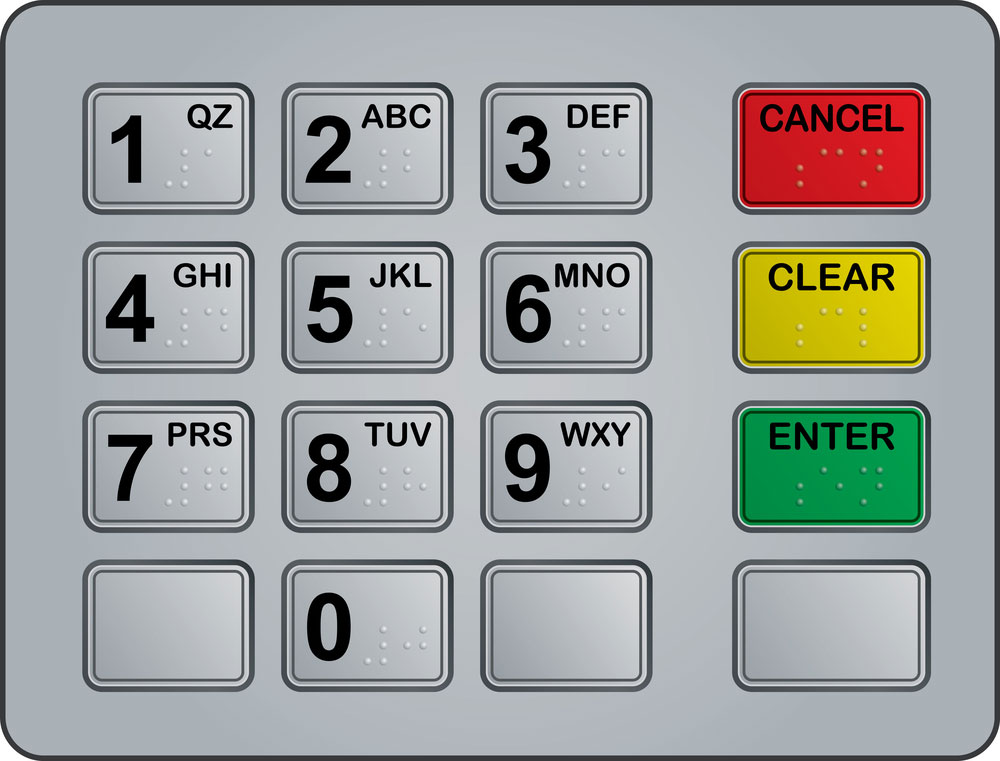 ATM keypad