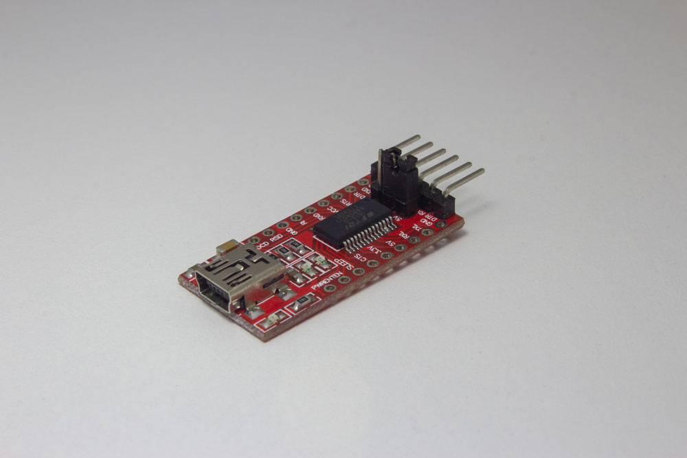 FTDI PCB converter used to program Arduino microcontrollers