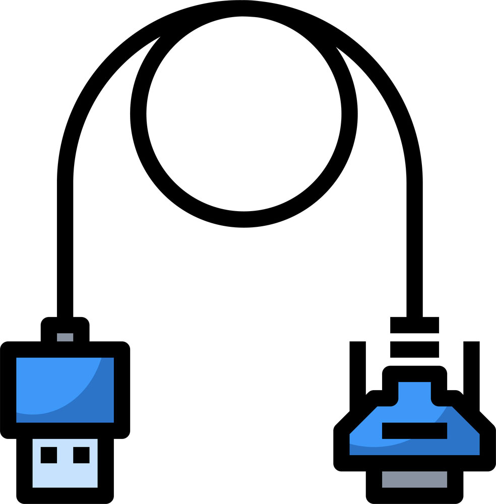 Vector image of USB to RS233 cable 