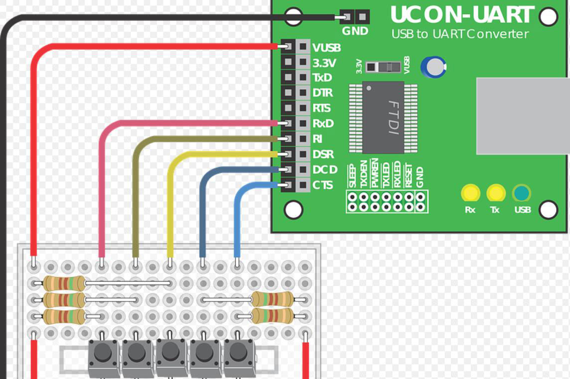 USB to UART converter connection diagram