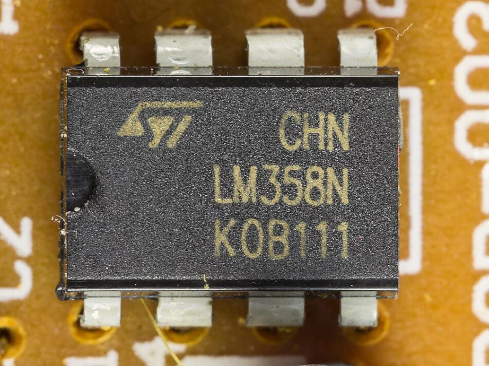 The LM358 helps distribute current to a component under test.