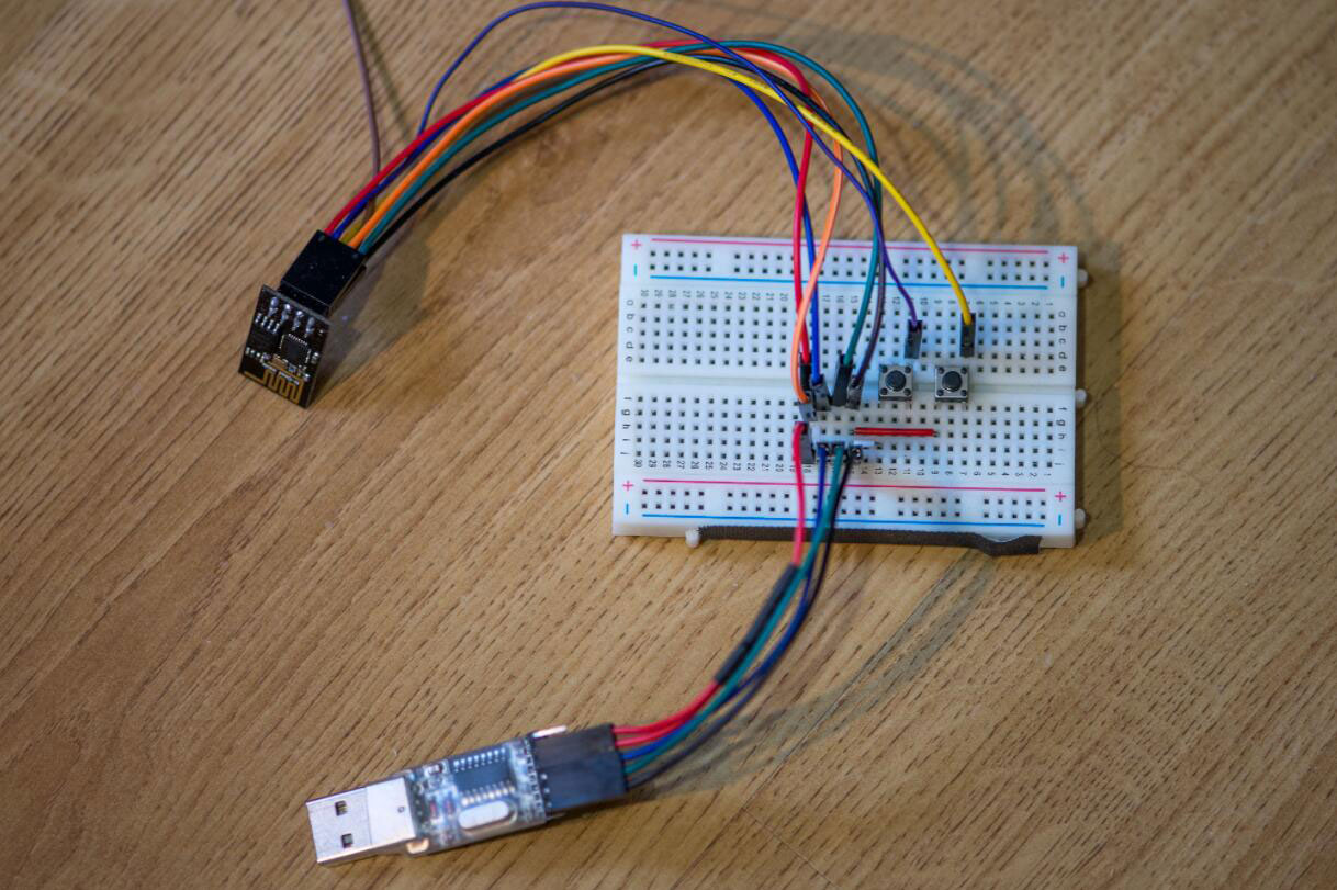 Image of breadboard project with FTDI USB