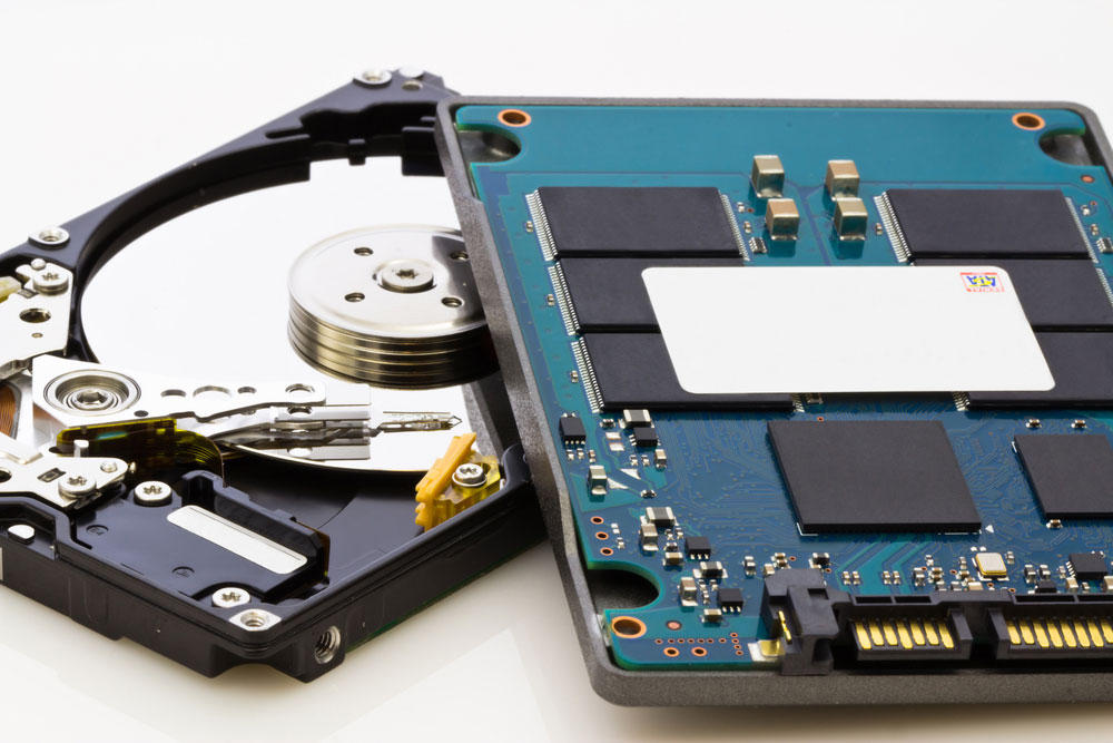 An HDD vs. SSD (old vs. new)