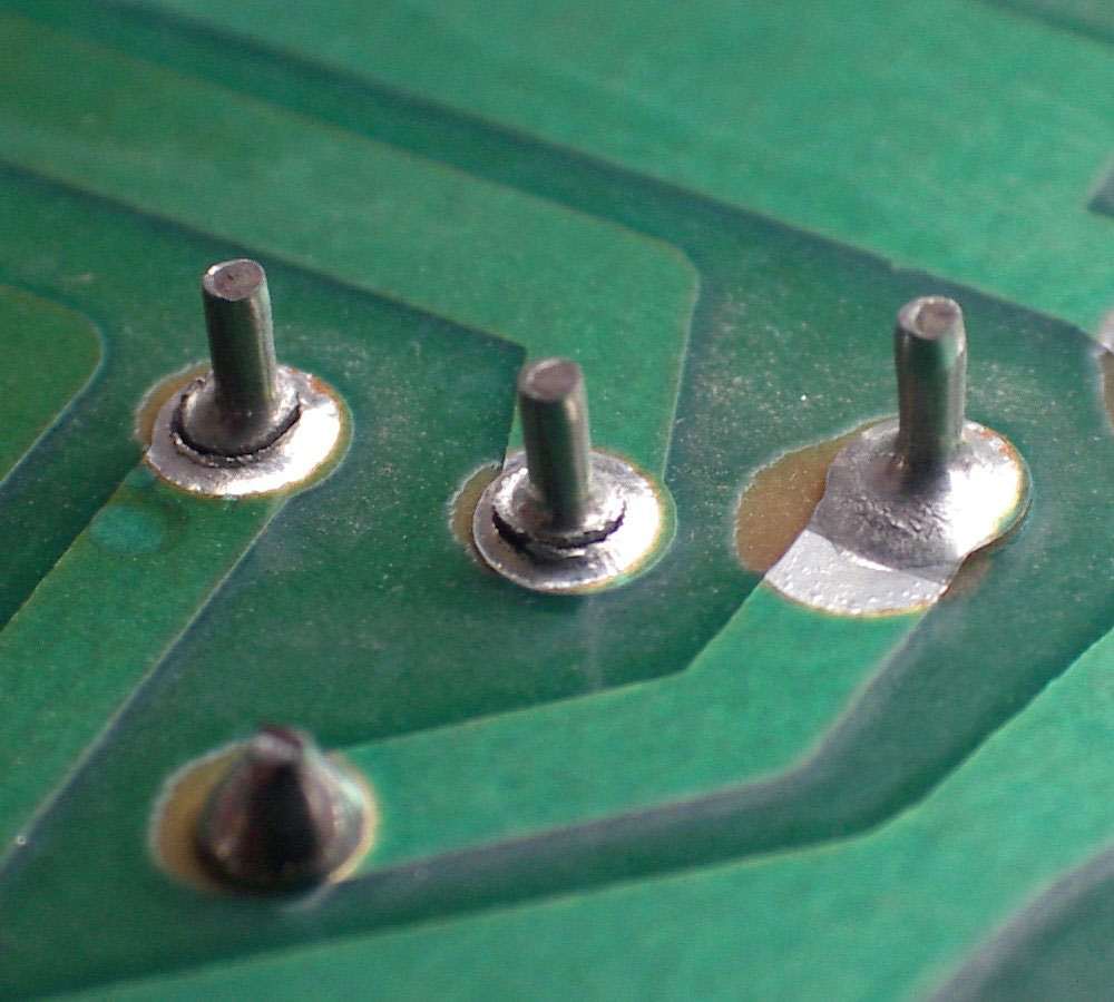 Two cracked solder joints