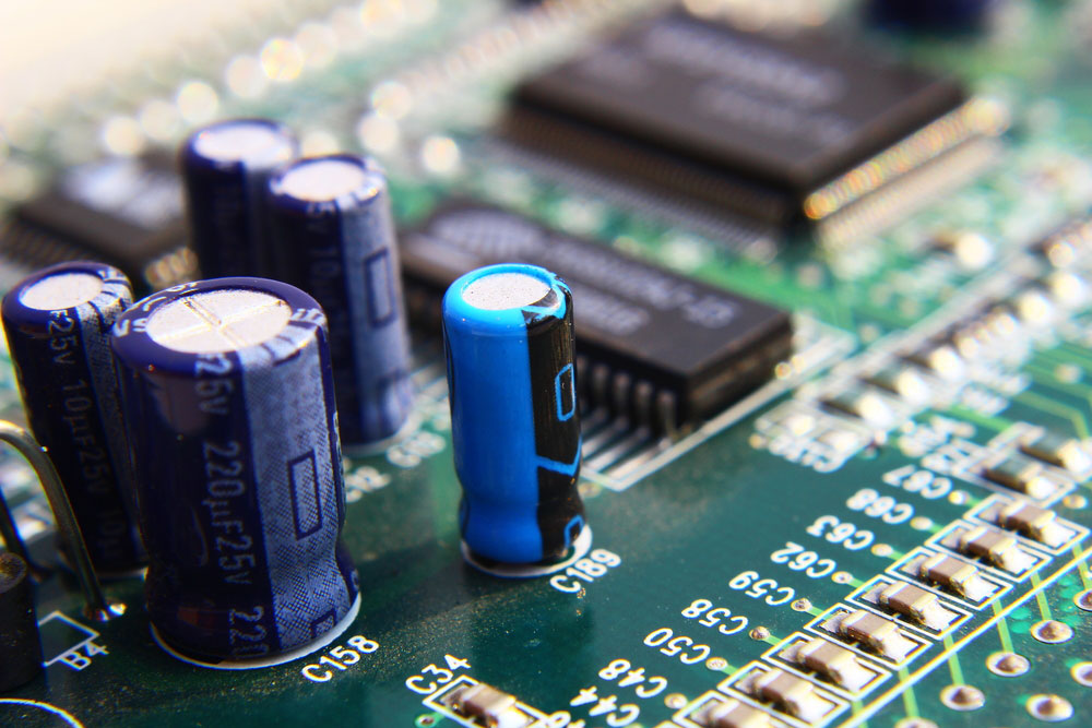 Printed Circuit Board with many electrical components