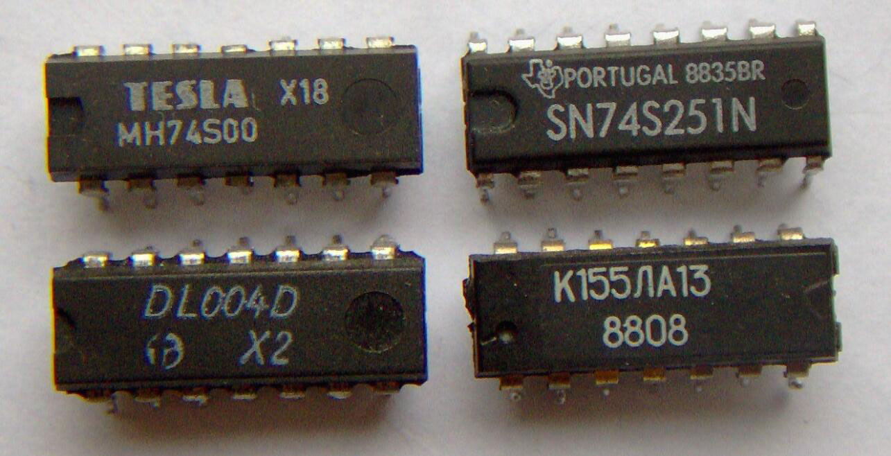 Four TTL integrated circuits