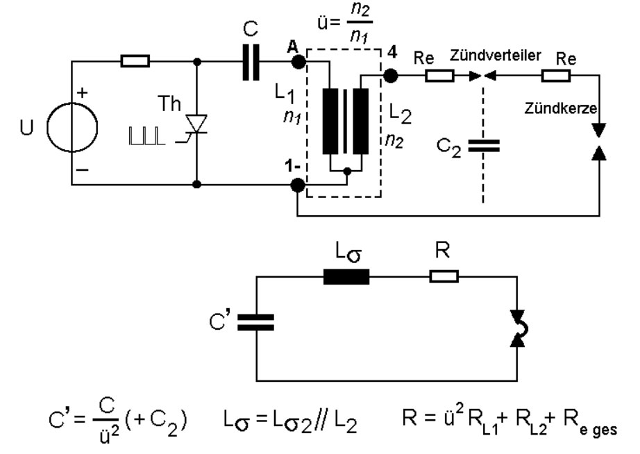 Capacitive Discharge Ignition: Equivalent Circuit Diagram