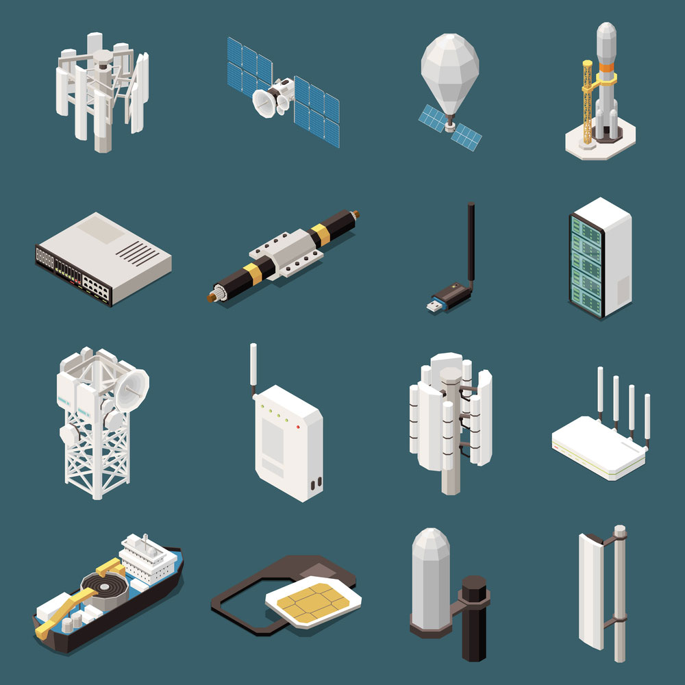 Internet Isometric Icons Set