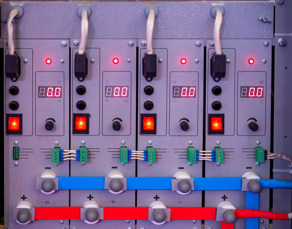 Electrical panel for setting up equipment  