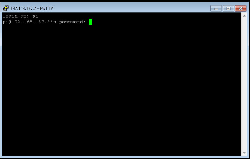 Putty SSH command-line interface. 