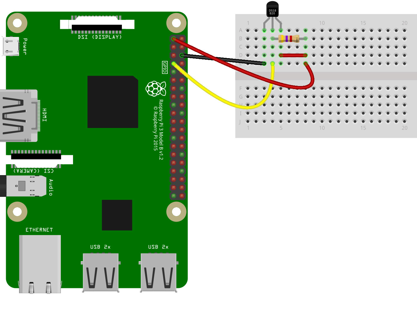 DS18B20 sensor connected on Raspberry Pi