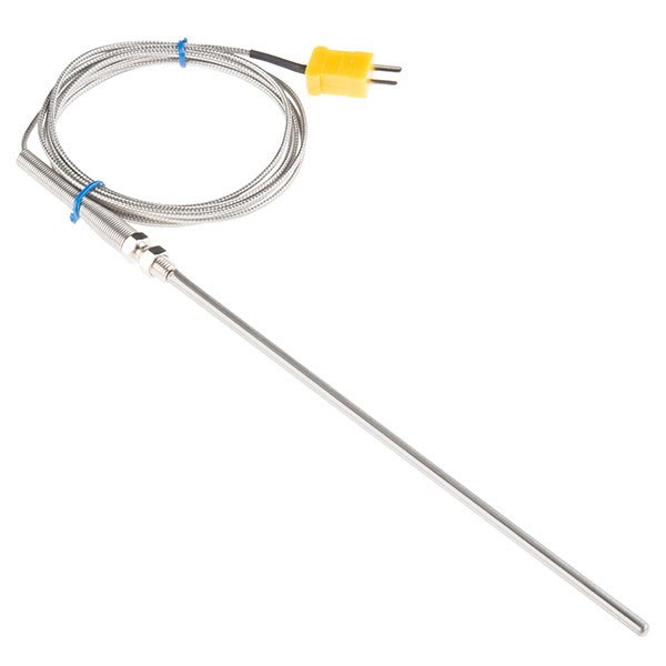 An industrial thermocouple sensor probe