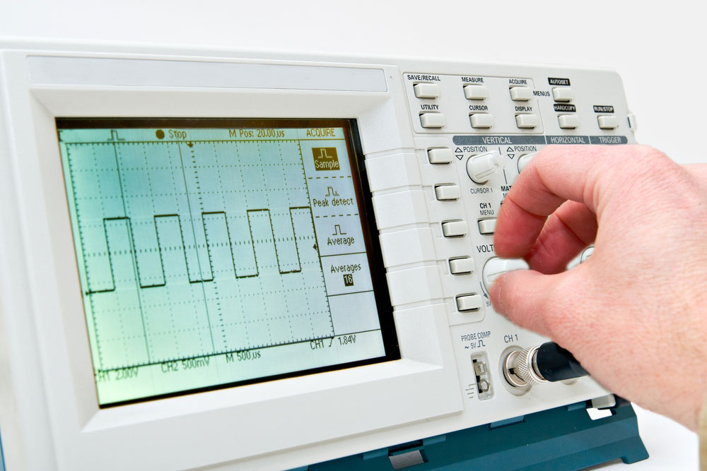 scale on an oscilloscope