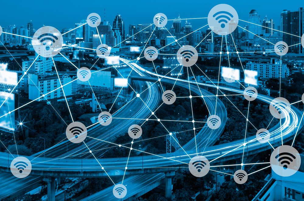 Vector icons of wireless internet connectivity 