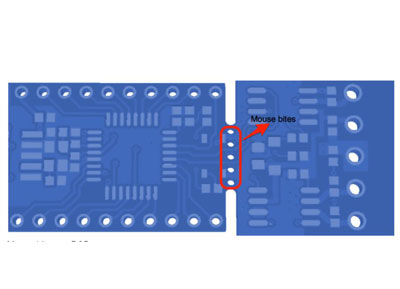 Mouse bites on PCB