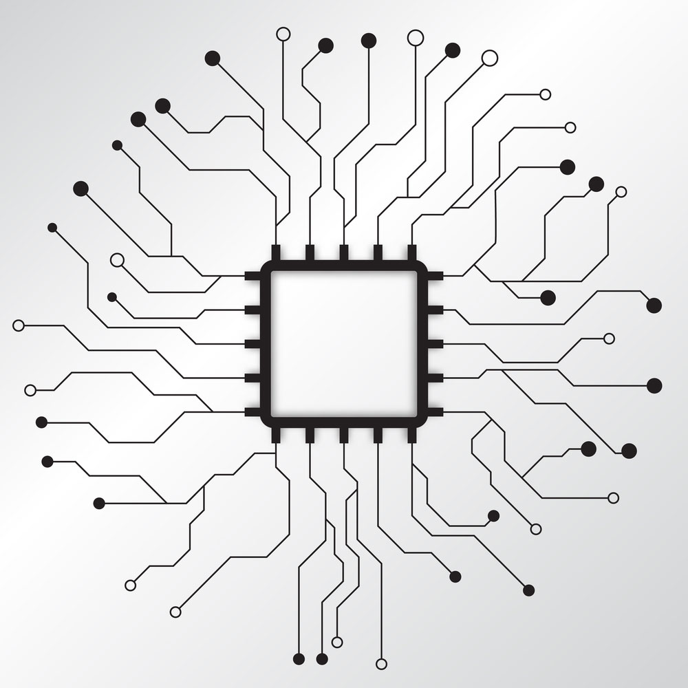 Chip vector image illustrating connections