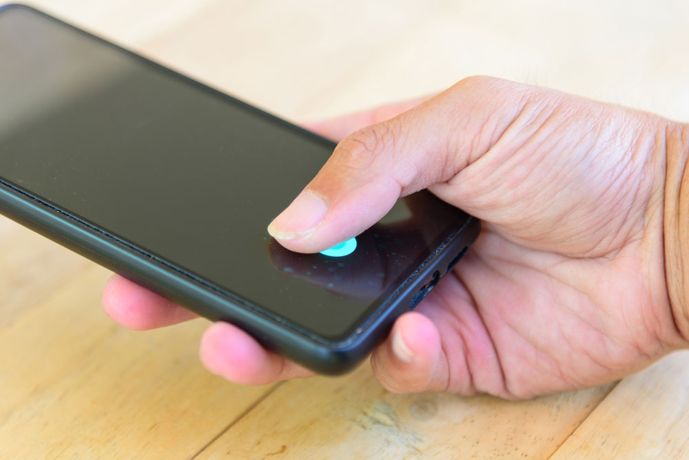 Fingerprint Scanner on Mobile Phone Screen