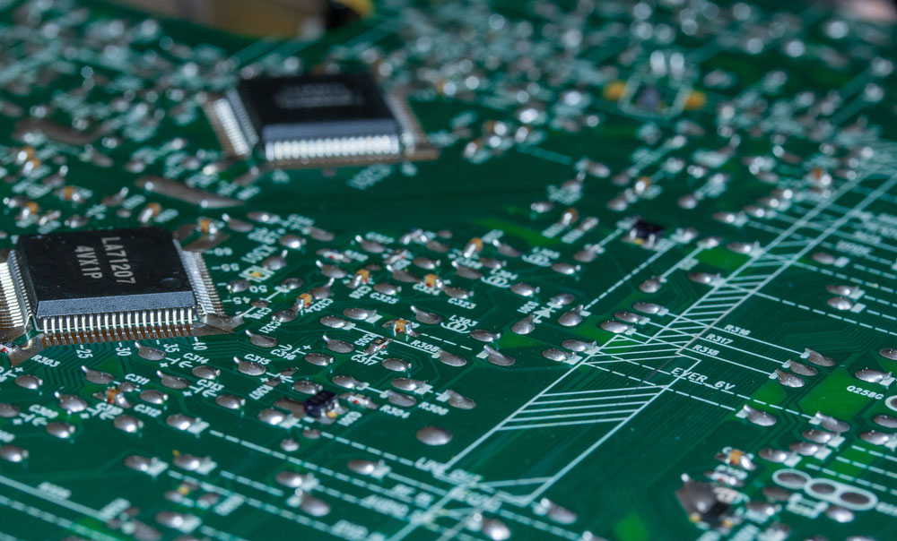 Close up of printed circuit board