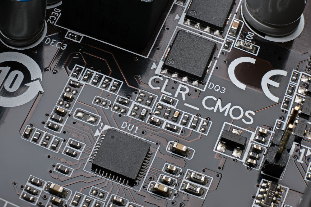 An assembled PCB with SMD components