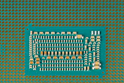 A modern microprocessor with LGA packaging