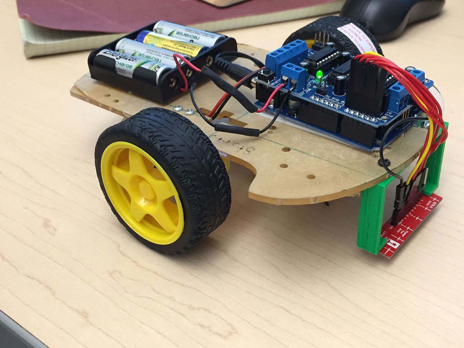 A custom made line following robot with an Arduino board