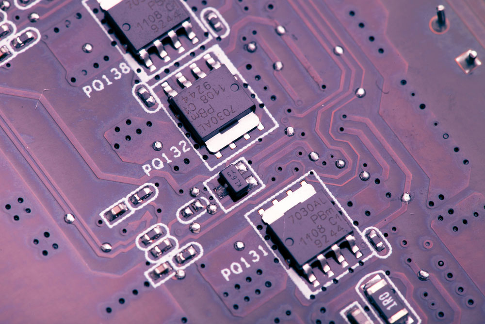 Image showing a purple circuit board. 