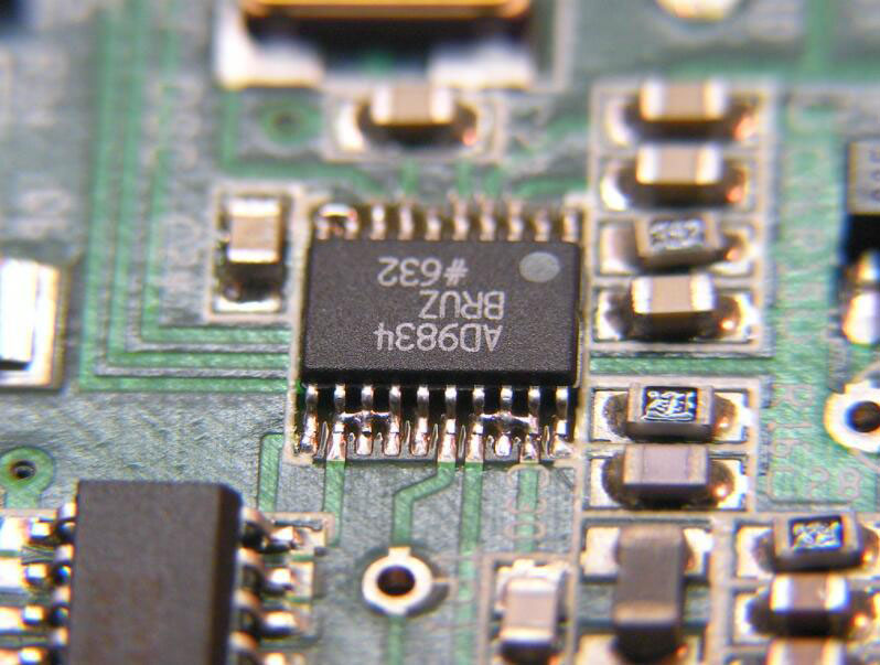 Two solder bridges on a chip