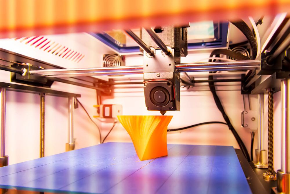 A 3D printer at work