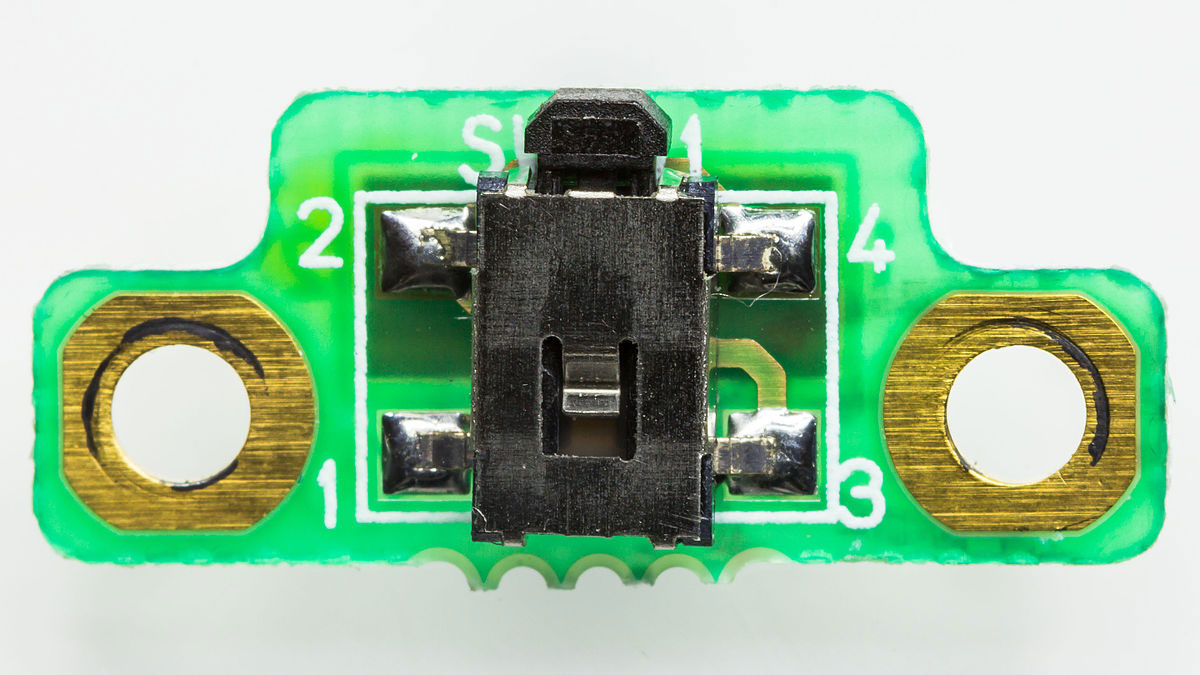 Microswitch on a printed circuit board