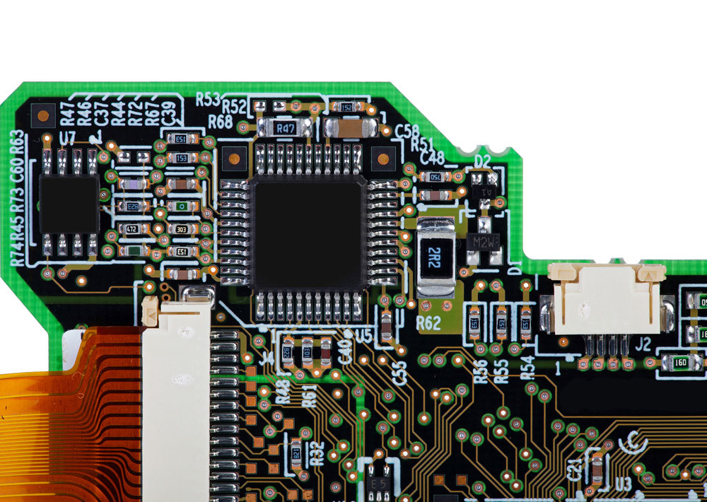 A PCB with SMD components