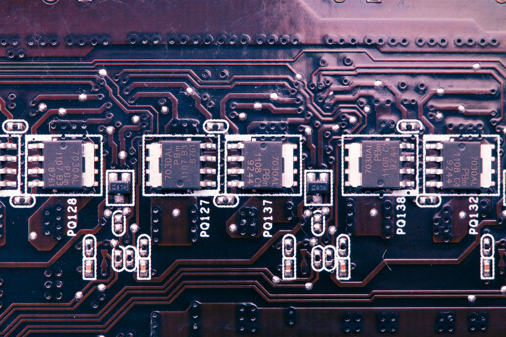 You can perform different functionalities on a purple PCB with a high impedance circuit.