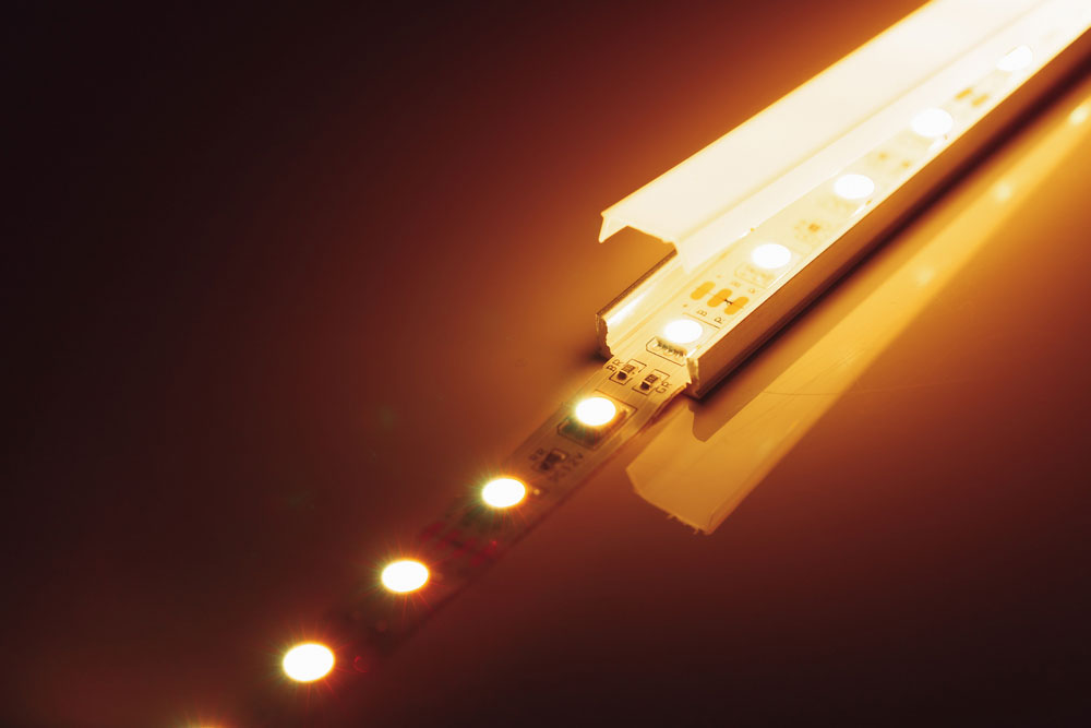 An LED strip light diffuser