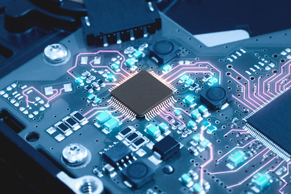 Close-up electronic circuit board