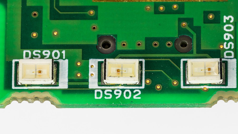 Plated through holes and non-plated through holes in a Toshiba laptop PCB